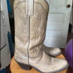 Frye Mens 10.5 leather Western Boots Tan|Gray